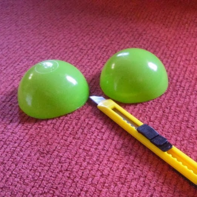 a plastic ball cut in half