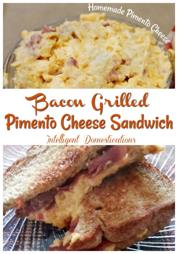 Bacon Grilled Pimento Cheese Sandwich made with Homemade Pimento Cheese spread. #sandwichrecipe #sandwich