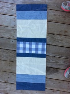 Blue quilted table runner