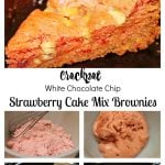 Strawberry Cake Mix Brownies. Crockpot Strawberry Cake Mix White chocolate chip Brownies. How to make cake mix brownies in the Crockpot