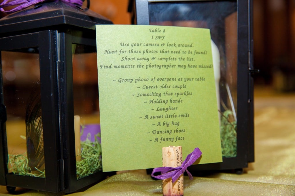 Peacock Theme Wedding Ideas. Wedding Reception Peacock Theme Table Decor.Wedding Table Centerpieces and I Spy Game. Wedding I Spy Game. Using corks for reception table decor. #peacockthemewedding 