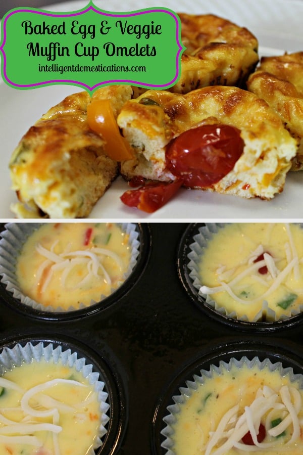 Baked Egg and Veggie Muffin Cup Omelet Recipe. How to bake eggs in muffin cups. #bakedeggs #muffincuprecipes #breakfastrecipes