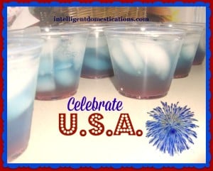 Patriotic Beverage. Cranberry juice on the bottom. Blue Gatorade in the middle and Diet Lemon Lime on the top. (Layer beverages according to most sugar content to least sugar content).intelligentdomestications