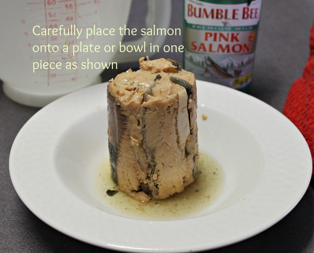 Canned salmon in a bowl