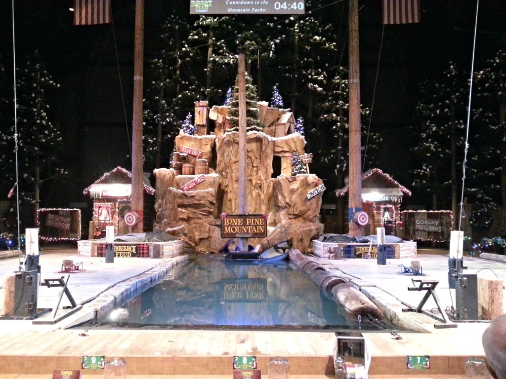 Lumberjack Feud Stage before the show