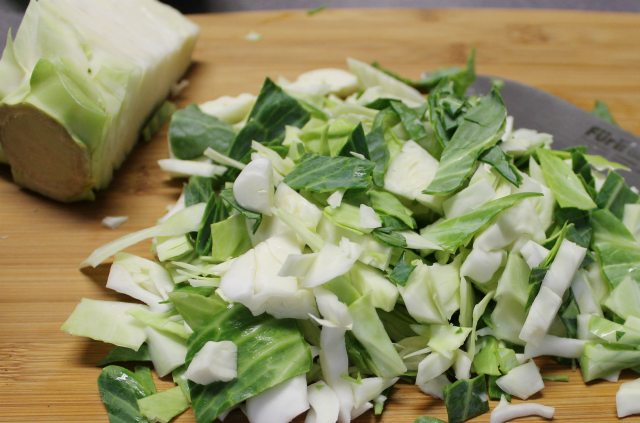 chopped cabbage