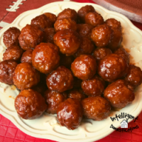 BBQ Meatballs piled up on a serving dish