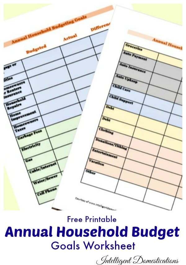 Annual Household Budget Planning Worksheet. Annual Household Budget Planning Worksheet free printable. #budgeting #financialplanning