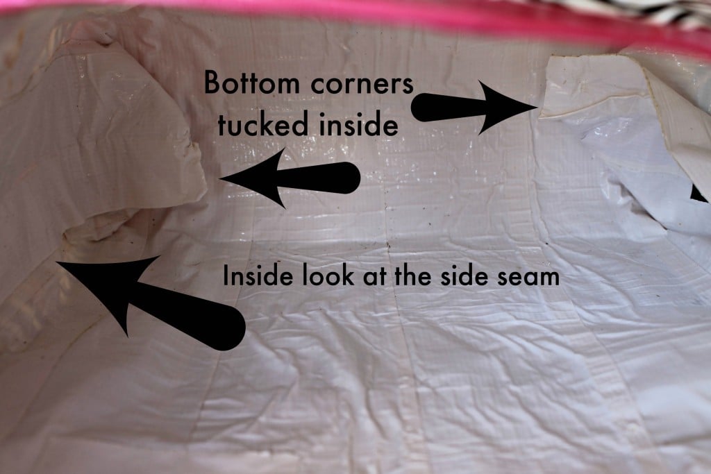 The corners are tucked inside