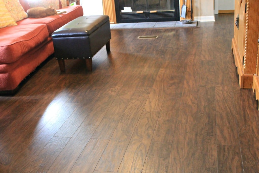 AFTER picture of Pergo Laminate flooring in the den AFTER picture of Pergo Laminate flooring in the den