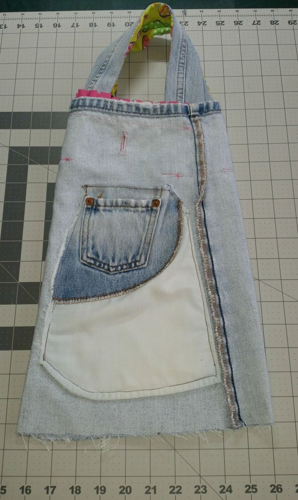 Repurposed denim jeans into a Barbie bag.www.intelligentdomestications.com