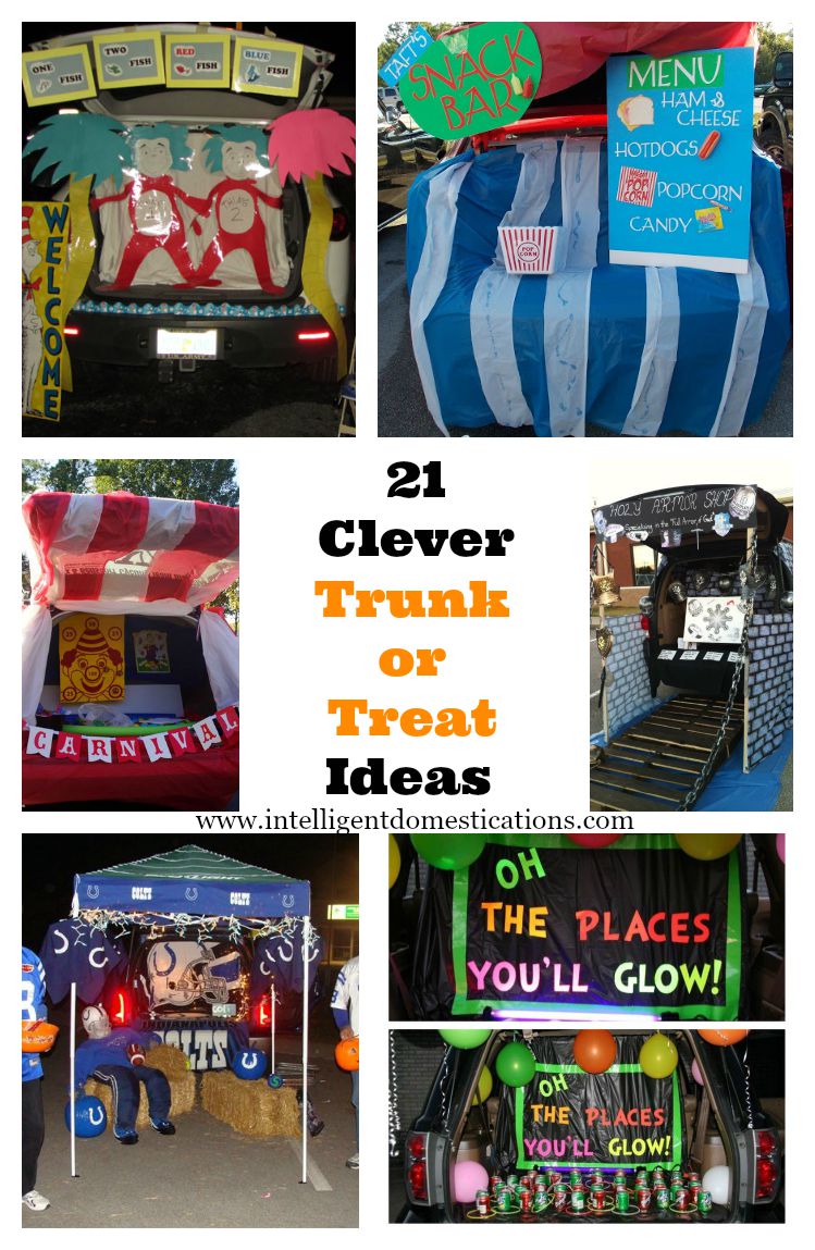 21 Clever Trunk or Treat Ideas at www.intelligentdomestications.com