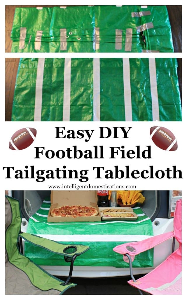 How To Make A Football Tablecloth from a tarp. Tailgating Tips. Easy tips to make your football tailgating more relaxing and fun. #football #tailgating