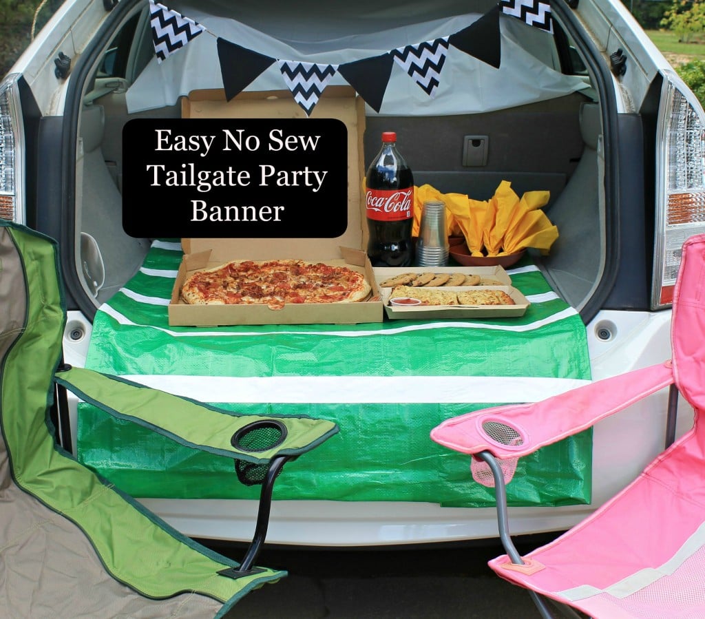 Easy No Sew Tailgate Party Banner how to.www.intelligentdomestications.com
