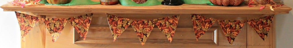 Easy No Sew Fall Mantle Banner.www.intelligentdomestications.com