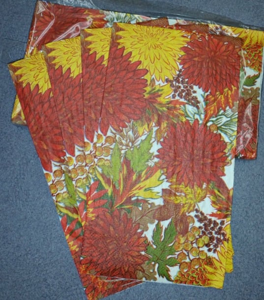 Fall napkins for Mod Podge project