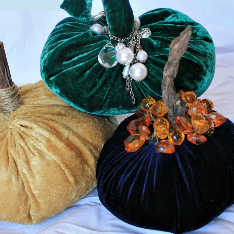 Hand sewn Velvet Pumpkins