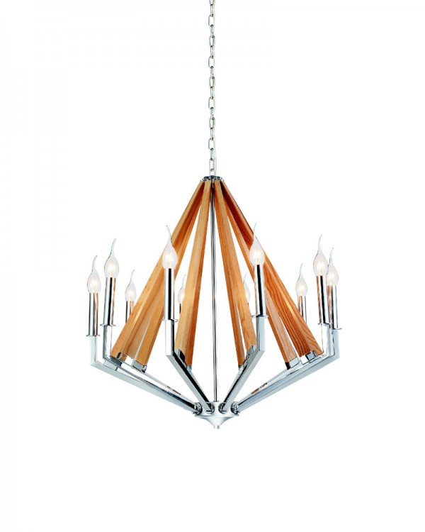 10 Lights Burlywood Pendant Light with Iron Holder from Parrot Uncle