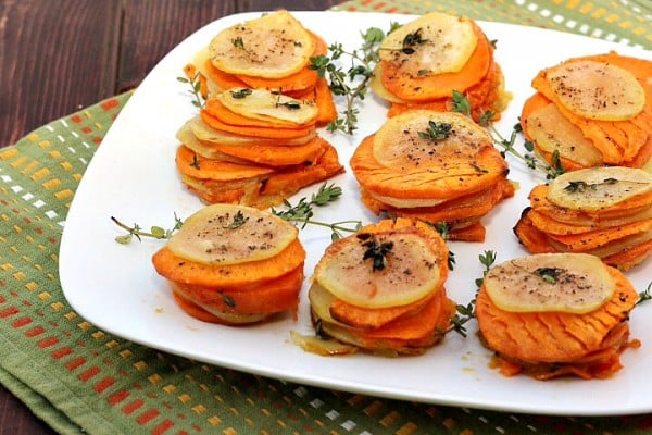 Sweet and Savory Potato stacks