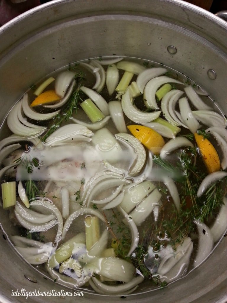 How to Brine a Turkey. Citrus and Herb Brine recipe for your Thanksgiving Turkey. #turkeybrine #ThanksgivingTurkey Turkey brine ingredients citrus, veggie & herb mixture.intelligentdomestications.com