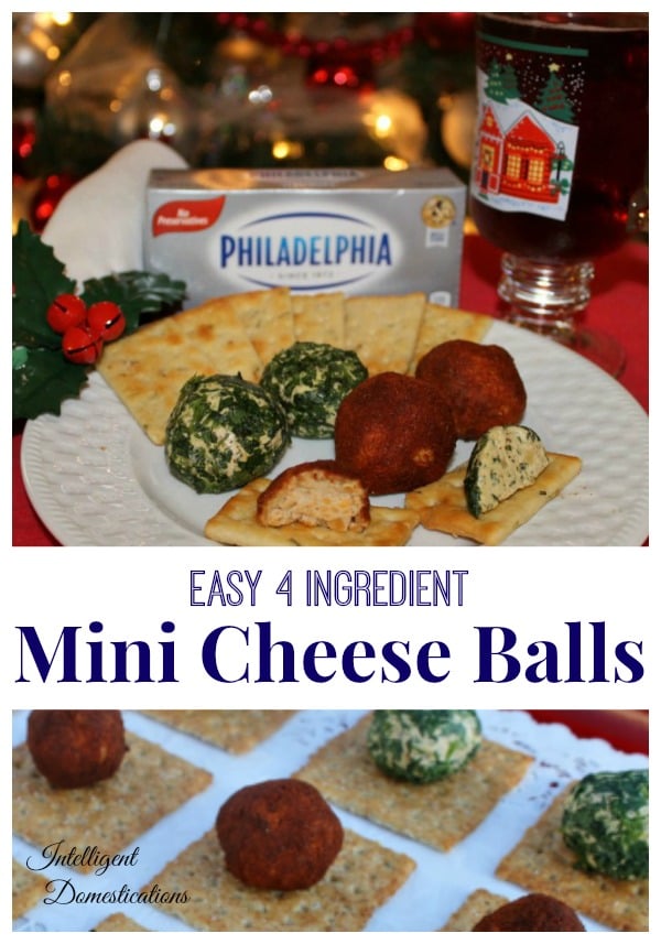 Mini Cheese Ball Recipe with only 4 ingredients. Party appetizer. Let everyone have their own cheese ball! #appetizer #partyfood