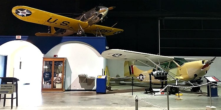 Airplanes on exhibit at Warner Robins Ga. Museum of Aviation World War II building