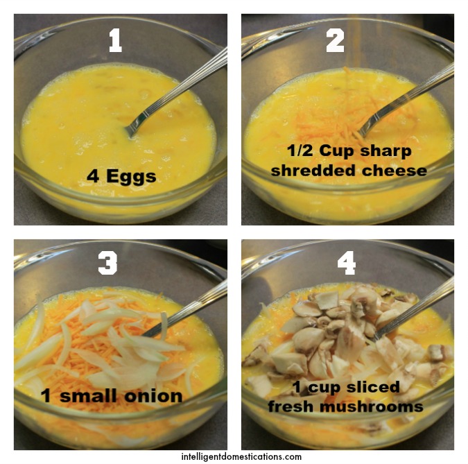 French Loaf Breakfast Omelet Steps 1 thru 4.ingelligentdomestications.com