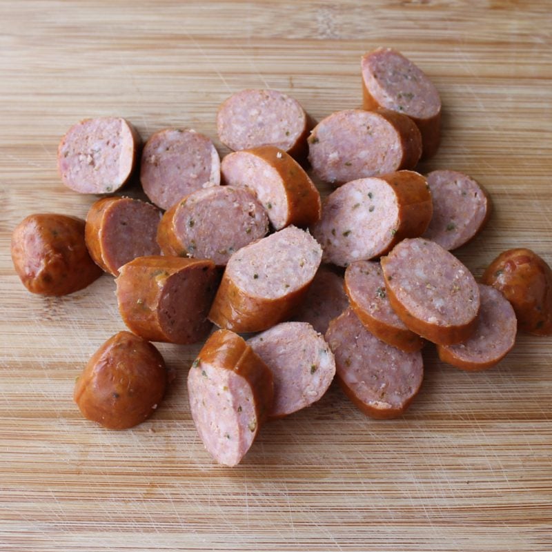chopped sausage