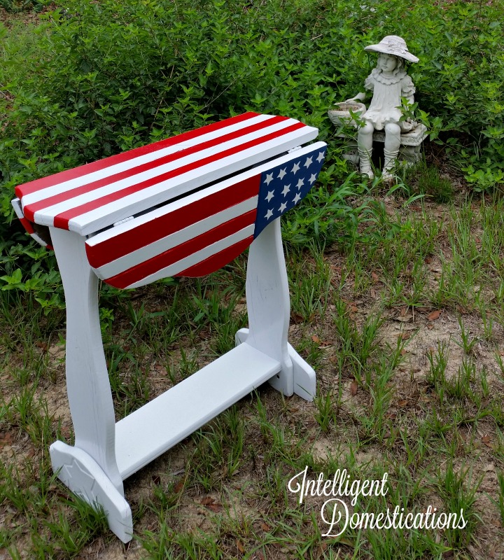 American Flag Table After Makeover with sides dropped down.intelligentdomestications.com