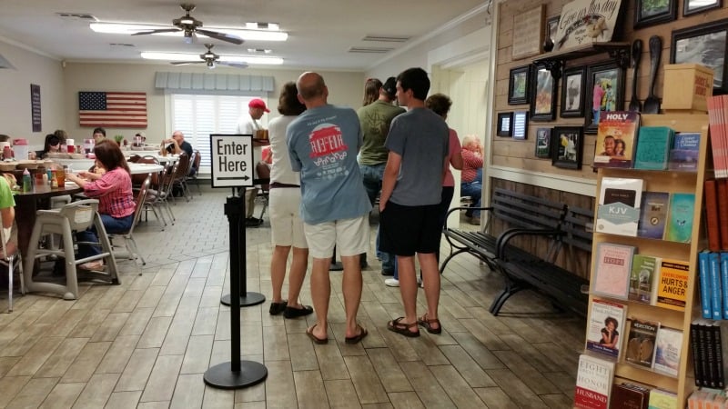 Buckners Family Restaurant. You may have to wait in line to be seated. It's a populare place