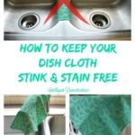 How To Keep Your Dish Cloth Stink & Stain Free. Dish Cloth care tips. #kitchentips #intellid