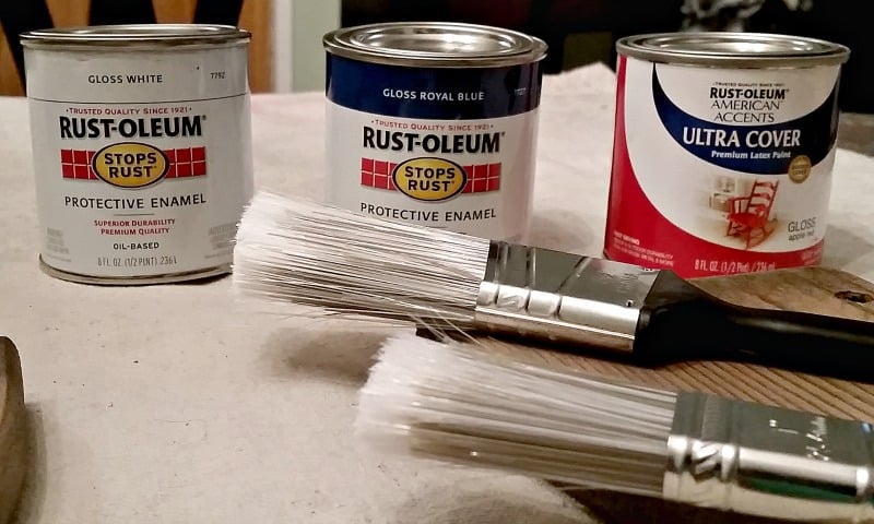 Rust-Oleum Paint colors used for the flag table makeover