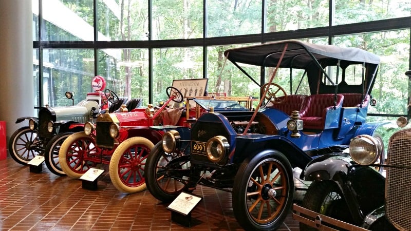 Chick Fil A Home Office Backstage Tour in Atlanta, Ga. #chikfila #hobst. just-a-few-of-the-antique-car-collection-vehicles-at-chik-fil-a-home-office