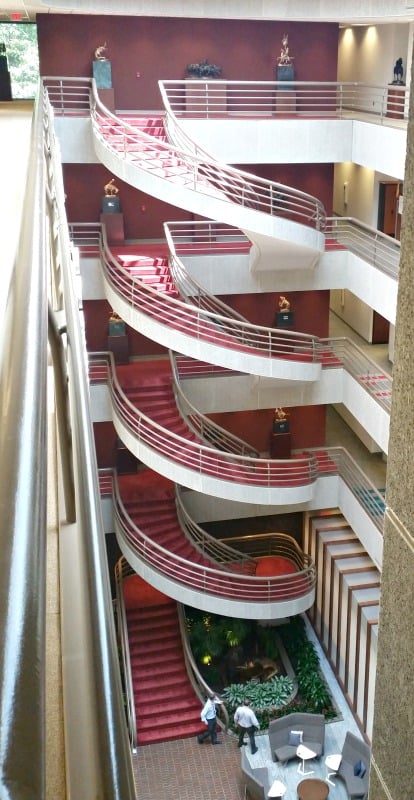 Chick Fil A Home Office Backstage Tour in Atlanta, Ga. #chikfila #hobst. the-spiral-staircase-at-chik-fil-a-home-office