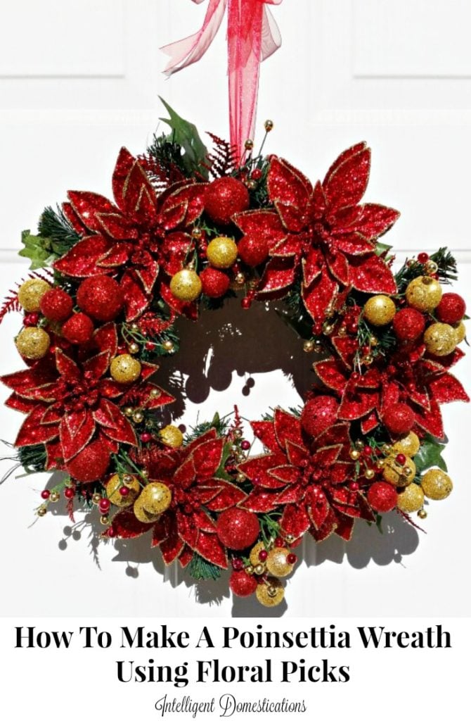 How To Make A Poinsettia Wreath Using Floral Picks