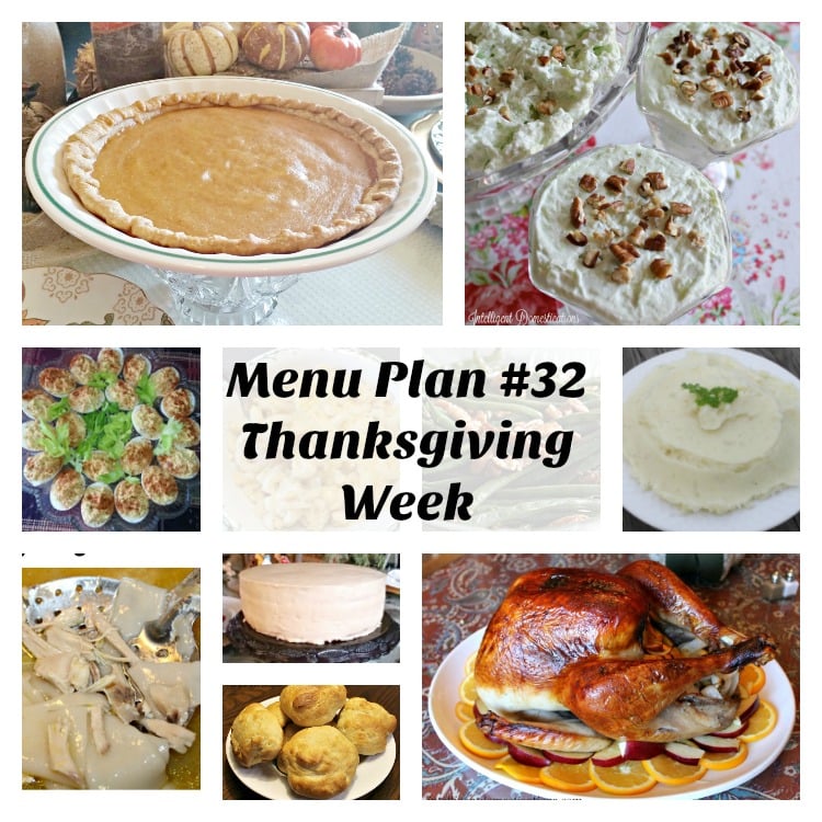 Menu Plan #32 Thanksgiving Week