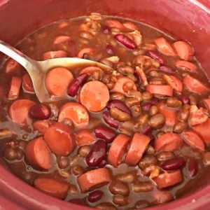 Crockpot Maple Beans and Franks