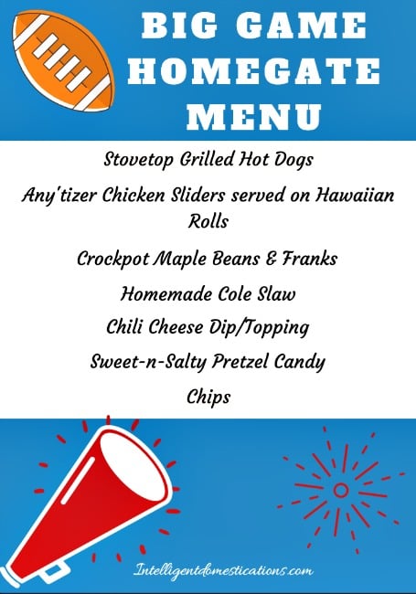 Homegating Menu and snack hacks. How to set up a game day party spread with easy recipes and decor to create a festive atmosphere without breaking the budget. #gameday #partyfood #homegating Homegate free printable menu and snack hacks. Homegating Menu and snack hacks. How to set up a game day party spread with easy recipes and decor to create a festive atmosphere without breaking the budget. #gameday #partyfood #homegating