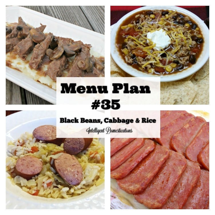 Menu Plan #35 Black Beans Cabbage & Rice