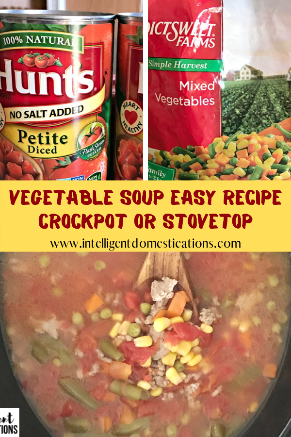 Easy Homemade Vegetable Soup recipe with both Crockpot and Stovetop versions included. Few ingredients in this soup and lots of variations to choose from in the recipe. #souprecipe #vegetablesoup #intellid #crockpotsoup Easy Homemade Vegetable Soup recipe with both Crockpot and Stovetop versions included. Few ingredients in this soup and lots of variations to choose from in the recipe. #souprecipe #vegetablesoup #intellid #crockpotsoup