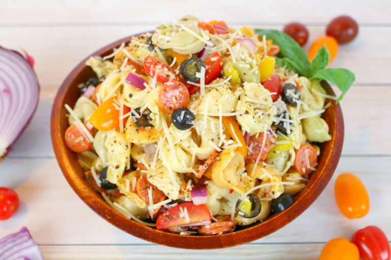 Italian Tortellini Salad at DelightfulEMade.com