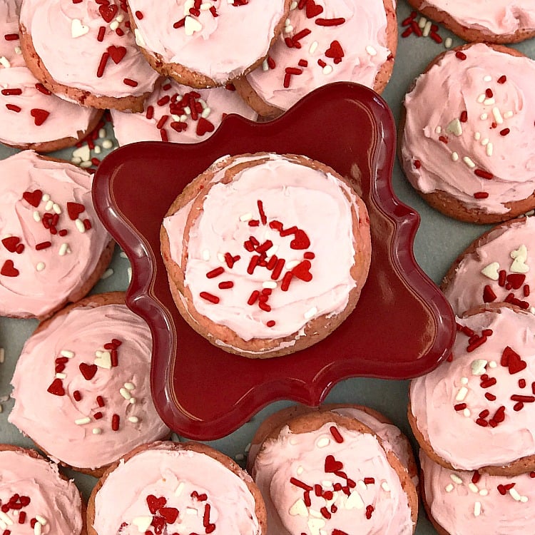 Soft and Chewy Strawberry Cake Mix Cookies
