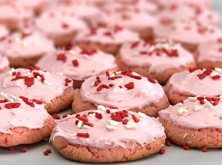 Soft and Chewy Strawberry Cake Mix Cookies