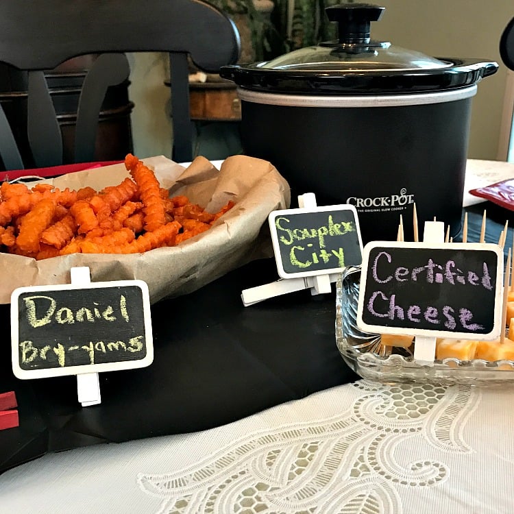 Our WWE Wrestlemania Party food was a big hit! We created a variety of WWE Pun Named food for some of the wrestling favorites including Sasha Franks and -Bry-yams plus more. Use our recipe for Booty-O-Bars. #WWEPunNameFood #WWE #Wrestlingparty Our WWE Wrestlemania Party food was a big hit! We created a variety of WWE Pun Named food for some of the wrestling favorites including Sasha Franks and -Bry-yams plus more. Use our recipe for Booty-O-Bars. #WWEPunNameFood #WWE #Wrestlingparty
