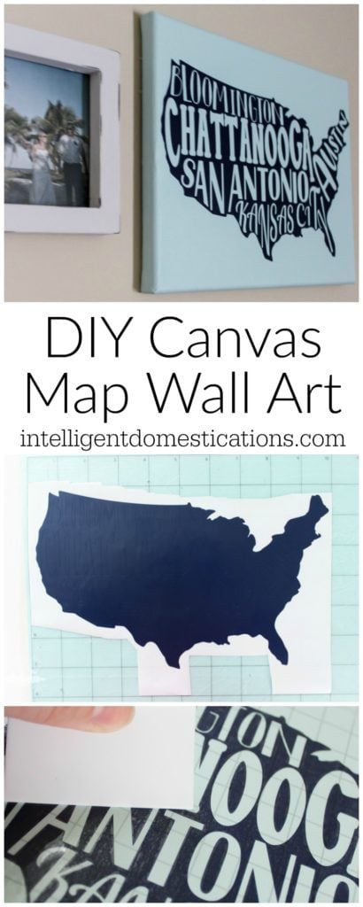 DIY Canvas Map Wall Art Cameo project