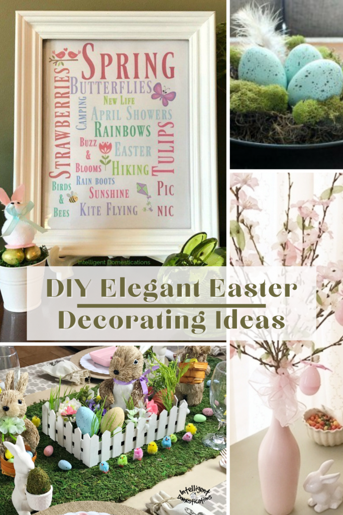 a photo collage of pretty Easter decorations you can make
