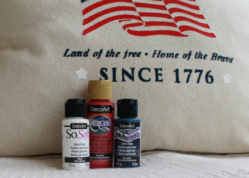DIY Stenciled Americana Drop Cloth Pillow Cover