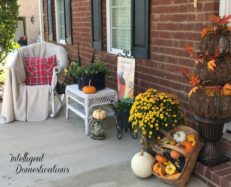 Fall Front Porch Tour. Fall front porch decor ideas. Fall porch decor.