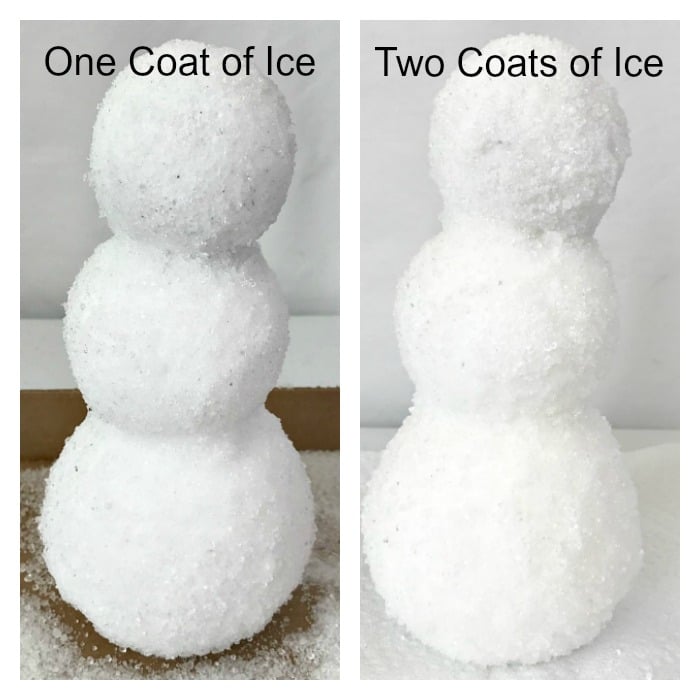 DIY Icy The Snowman Vignette Decor. How to make a real looking snowman for your home decor. DIY Icy looking snowman. Use Epsom salts to create real looking ice for your DIY snowman