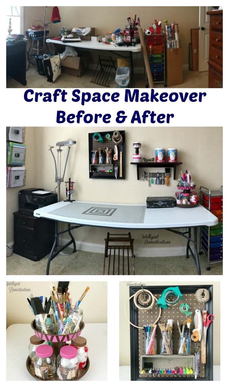 My Craft Space Makeover. Craft space makeover reveal.Before and After Craft space makeover.